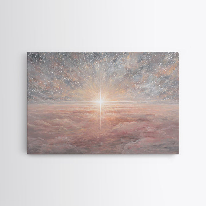 Heaven’s Promise – Framed Canvas Print – Christian Wall Art – Christmas Art – Christian Art Canvas – Christian Christmas Decor – Christian
