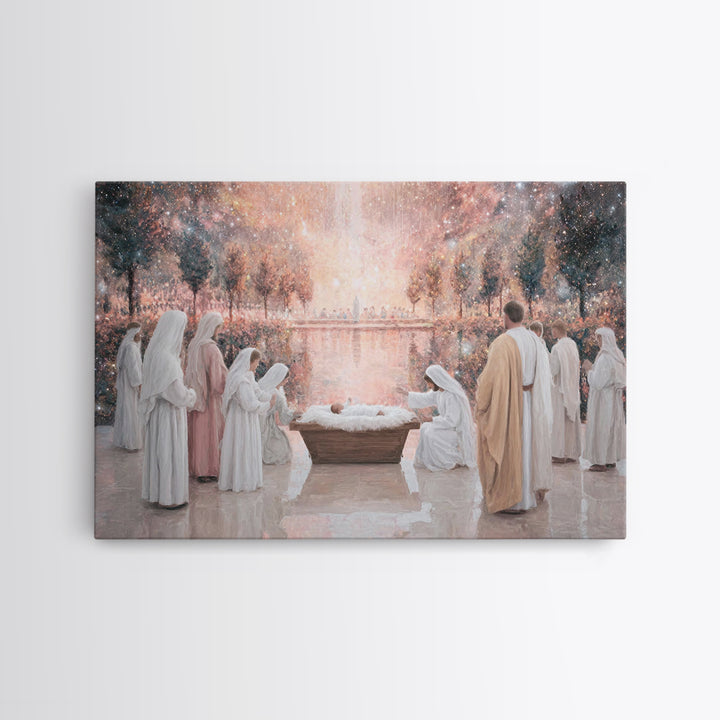 Celestial Birth – Framed Canvas Print – Jesus Painting – Christian Christmas Art – Christian Wall Art – Christian Art Canvas – Christian Gi