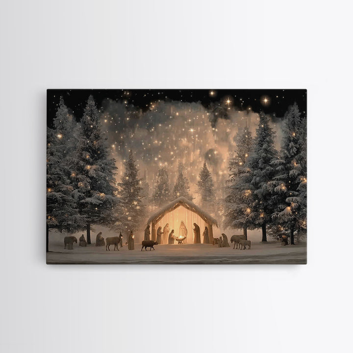 Silent Wonder – Framed Canvas Print – Christian Wall Art – Christian Gift – Jesus Painting – Christmas Art – Christian Art Canvas