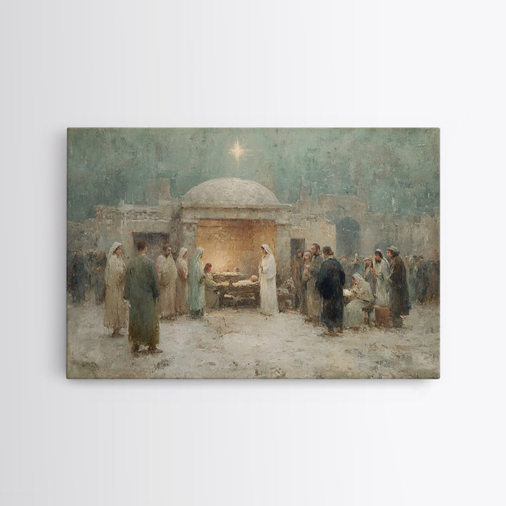 Sacred Star – Framed Canvas Print – Christmas Art – Christian Art Canvas – Christian Gift – Christian Wall Art – Jesus Painting