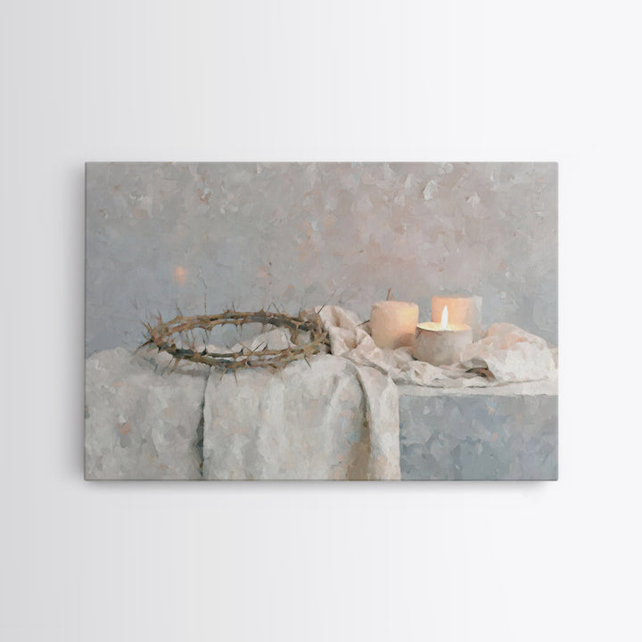 Quiet Reverence | Framed Canvas Print | Christian Wall Art | Christian Art Print | Jesus Painting | Christmas Art | Christian Decor