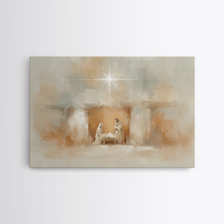 Humble Dawn – Framed Canvas Print – Jesus Painting – Christian Gift – Christian Wall Art – Christmas Art – Christian Art Canvas