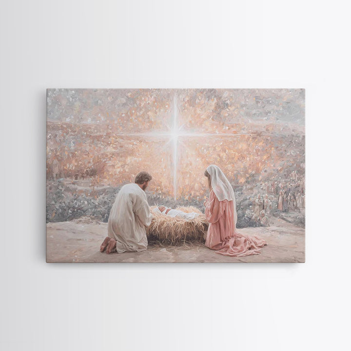 Holy Night Light – Framed Canvas Print – Christian Wall Art – Jesus Christmas Art – Christian Art Canvas – Christmas Art Prints – Christian