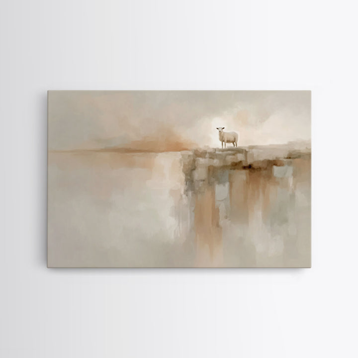 Lost Lamb Hope – Framed Canvas Print – Christian Wall Art – Christian Art Canvas – Minimalist Christian Art – Subtle Christian Art – Christ
