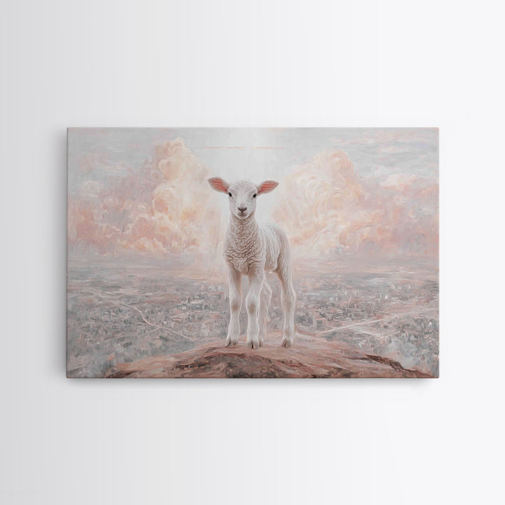 Shepherd’s Cliff – Framed Canvas Print – Christian Wall Art – Christian Art Canvas – Vintage Christian Art – Moody Christian Art – Christia