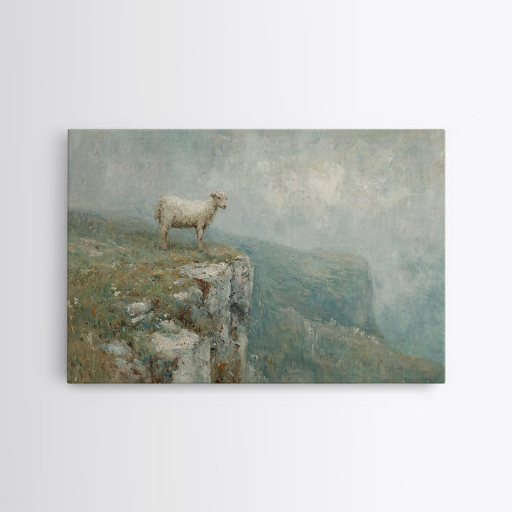 Lone Lamb Glory – Framed Canvas Print – Christian Wall Art – Christian Art Canvas – Abstract Christian Art – Subtle Christian Art – Christi
