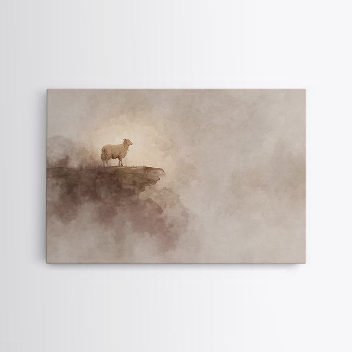Lamb Of Peace – Framed Canvas Print – Christian Wall Art – Christian Art Canvas – White Christmas Art – Christian Christmas Art – Christian