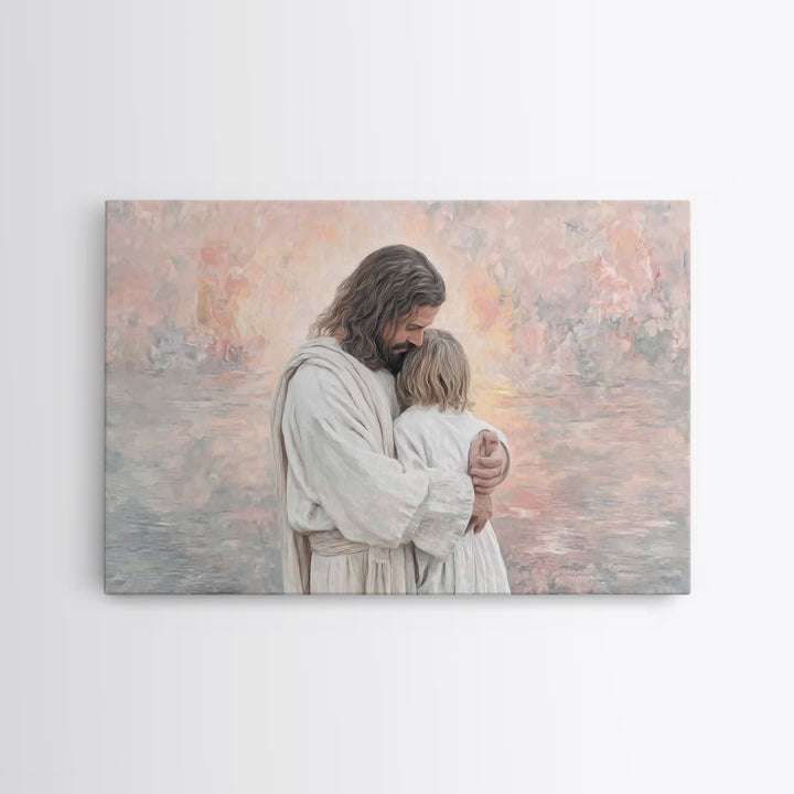 Eternal Embrace – Framed Canvas Print – Christian Wall Art – Jesus Art Print – Christian Art Canvas – Modern Christian Art – Christian Gift