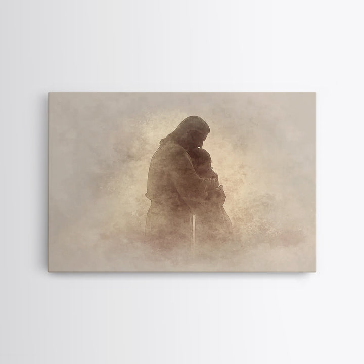 Sacred Shelter – Framed Canvas Print – Christian Wall Art – Christian Art Canvas – Abstract Christian Art – Moody Christian Art – Christian