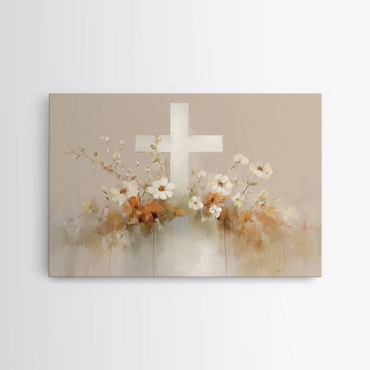 Blooming Grace – Framed Canvas Print – Christian Wall Art – Christian Art Canvas – Minimalist Christian Art – Christian Art Gift – Subtle C