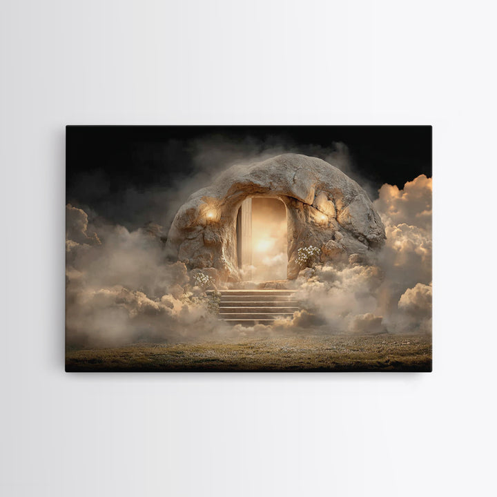 Risen Dawn | Framed Canvas Print | Christian Art Canvas | Jesus Painting Canvas | Christian Wall Art | Christian Christmas Art | Christian