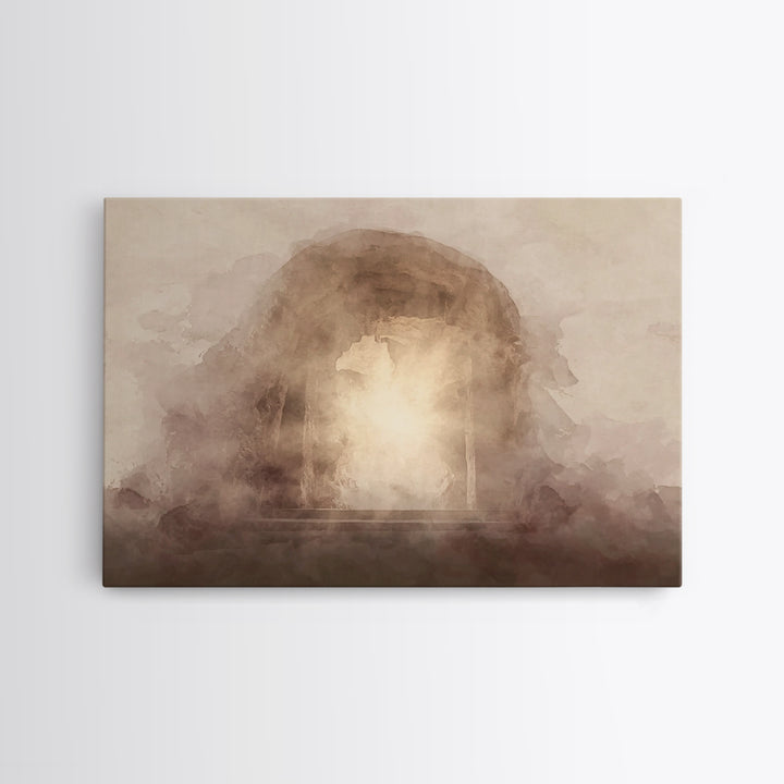 Glory In The Mist, Framed Canvas Print, Christian Wall Art, Christian Decor For Home, Modern Christian Art, Jesus Painting, Christmas Art P