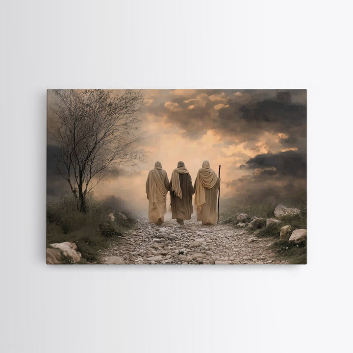 Dusty Path Grace, Framed Canvas Print, Christian Wall Art, Christian Art Print, Jesus Painting Canvas, Vintage Christian Art, Christmas Art