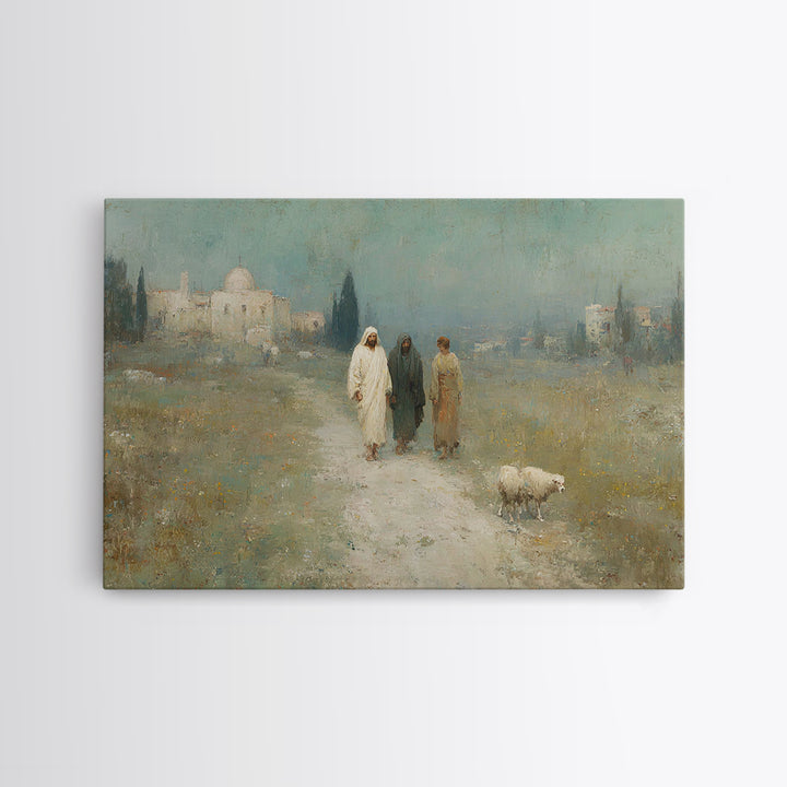 Sacred Pathway – Framed Canvas Print – Christian Art – Christian Wall Art – Jesus Painting – Modern Christian Art – Christian Christmas Dec