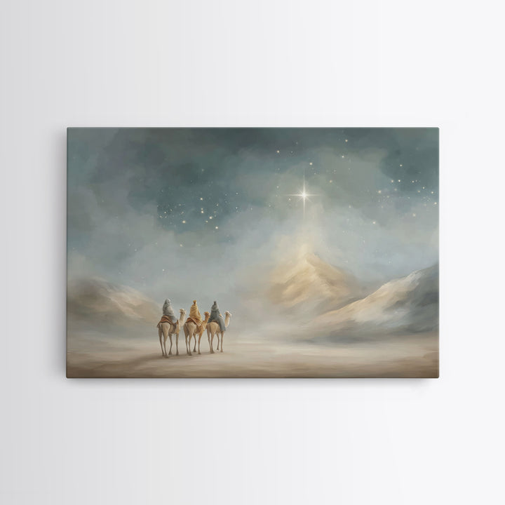 Mystic Star Road | Framed Canvas Print | Christmas Art Framed | Christian Wall Art | Christian Christmas Art | Jesus Painting | Christian A