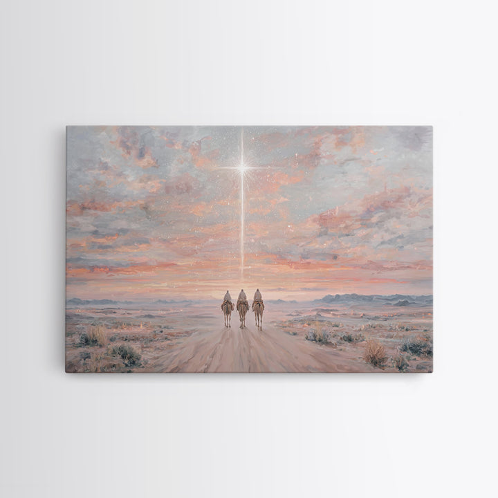 Divine Star Path – Framed Canvas Print – Christmas Art Work – Christian Art Canvas – Christian Wall Art – Christian Christmas Decorations –