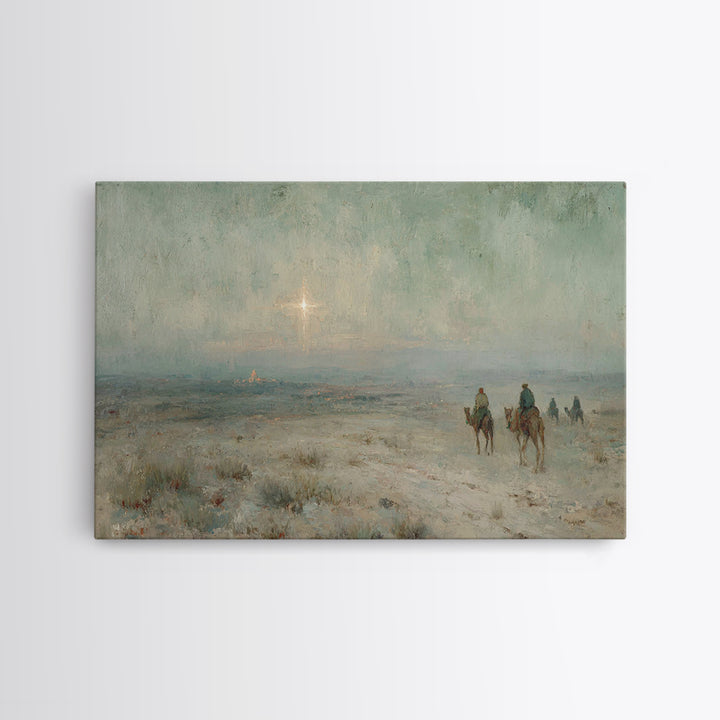 Guiding Star Journey – Framed Canvas Print – Christian Wall Art – Christian Art Canvas – Christmas Art – Jesus Painting – Christian Christm