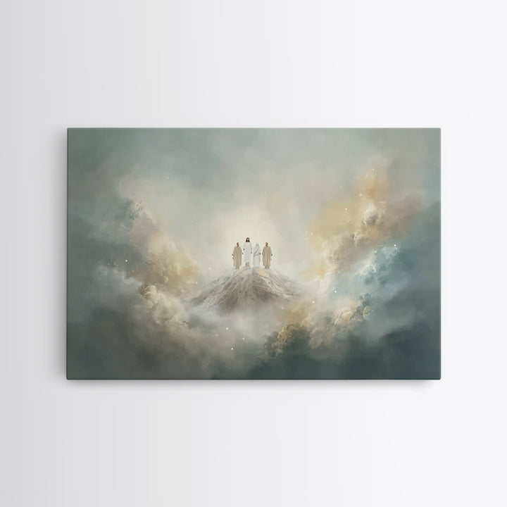 Mountaintop Glory – Framed Canvas Print – Christian Christmas Art – Christian Art Canvas – Christian Wall Art – Jesus Painting – Modern Chr