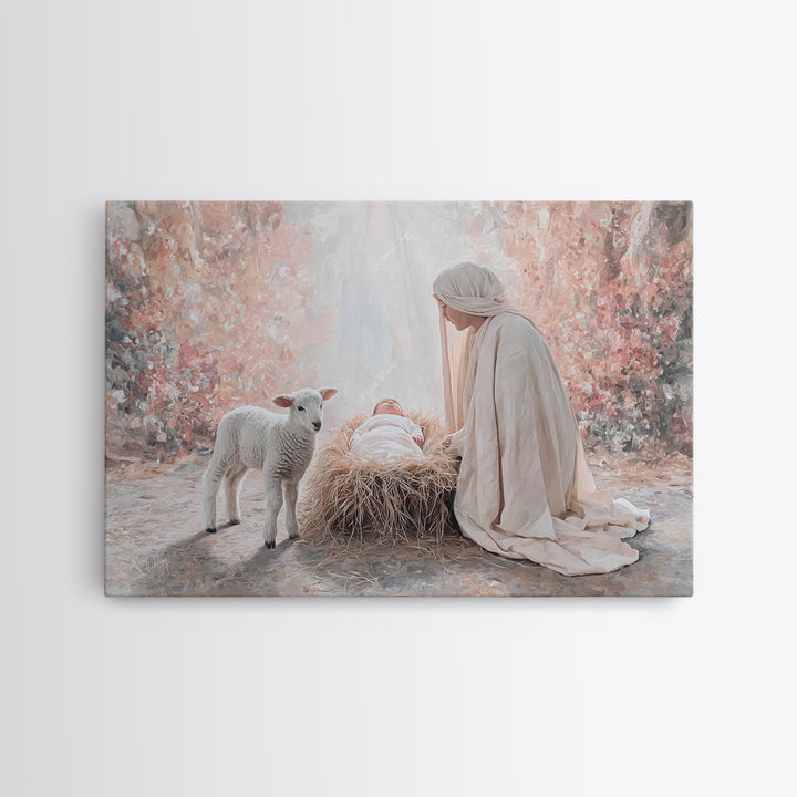 Bethlehem Grace, Framed Canvas Print, Christian Christmas Art, Christian Wall Art, Jesus Painting, Christian Art Canvas, Christmas Art Prin