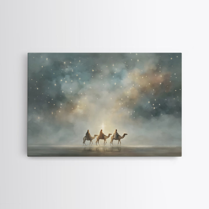 Heavenly Light Path, Framed Canvas Print, Christian Wall Art, Christian Christmas Art, Christmas Canvas Wall Art, Christian Art Canvas, Chr