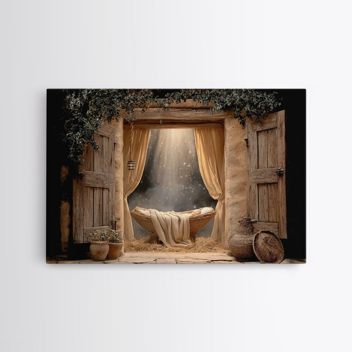 Radiant Messiah | Framed Canvas Print | Christian Christmas Art | Christian Wall Art | Jesus Painting | Christian Art Canvas