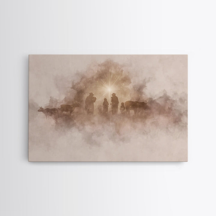 Glow Of Bethlehem, Framed Canvas Print, Christian Christmas Art, Christian Wall Art, Christmas Art Prints, Christian Art Canvas