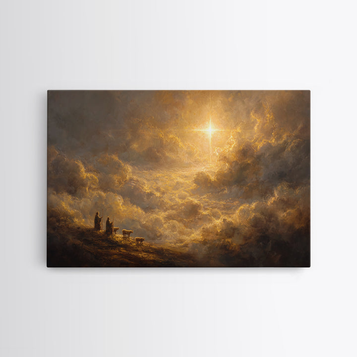 Dawn Star, Framed Canvas Print, Christmas Wall Art, Christian Christmas Art, Christian Art Canvas, Framed Christmas Art