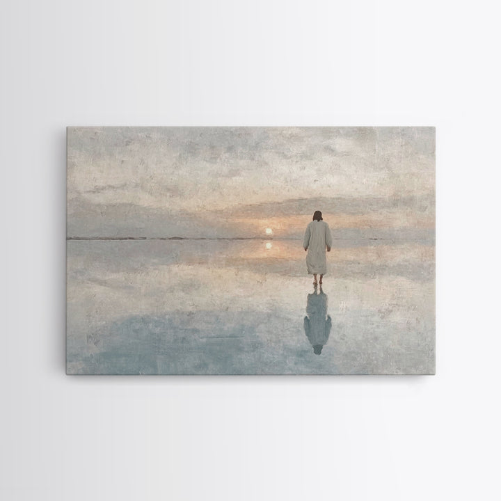 Walk Of Faith | Framed Canvas Print | Jesus Painting | Christian Wall Art | Christian Art Canvas | Modern Christian Art