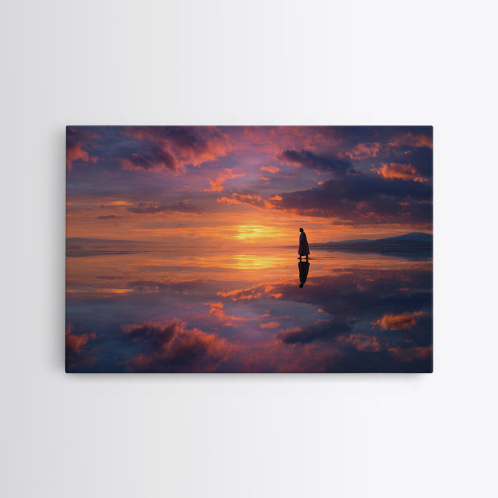 Twilight Of Promise – Framed Canvas Print – Christian Art Canvas – Jesus Painting – Christian Wall Art – Modern Christian Art – Christmas A