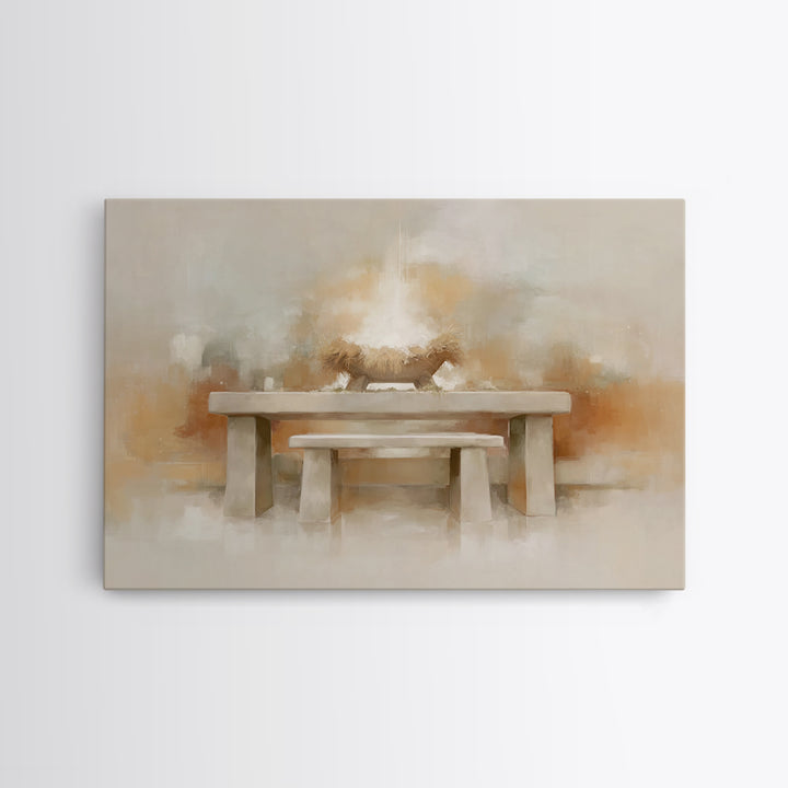 Radiant Nativity – Framed Canvas Print – Christian Art – Christian Wall Art – Christmas Art Prints – Christian Christmas Art – Christian Ca