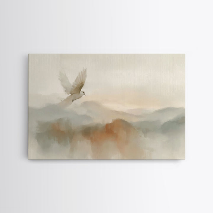 Peaceful Dove Rise – Framed Canvas Print – Christian Wall Art – Christian Art Canvas – Christian Art – Christmas Art – Christian Gift Ideas