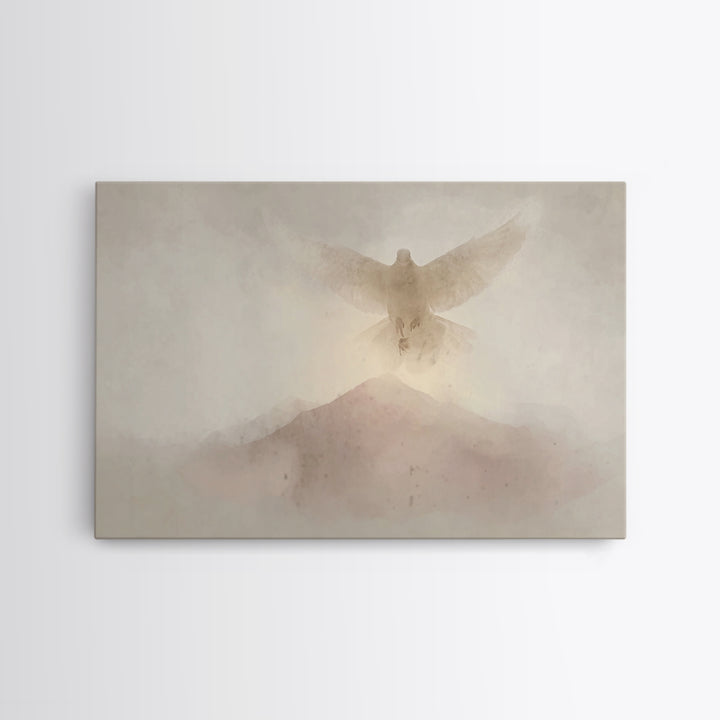 Mountain Spirit Light, Framed Canvas Print, Christian Art Canvas, Christian Wall Art, Minimalist Christian Art, Christmas Art, Christian De