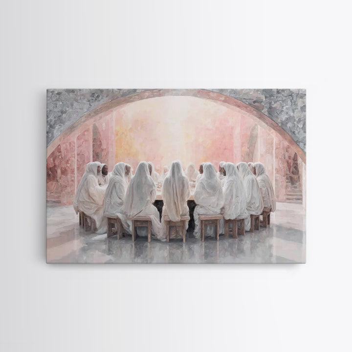 Holy Gathering Light, Framed Canvas Print, Christian Art Canvas, Christian Wall Art, Christian Paintings, Christmas Art, Christian Decor