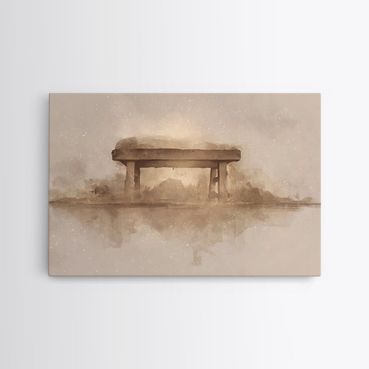 Desert Manger Light – Framed Canvas Print – Christian Christmas Art – Christian Art Canvas – Christmas Wall Art – Christian Decor – Jesus P