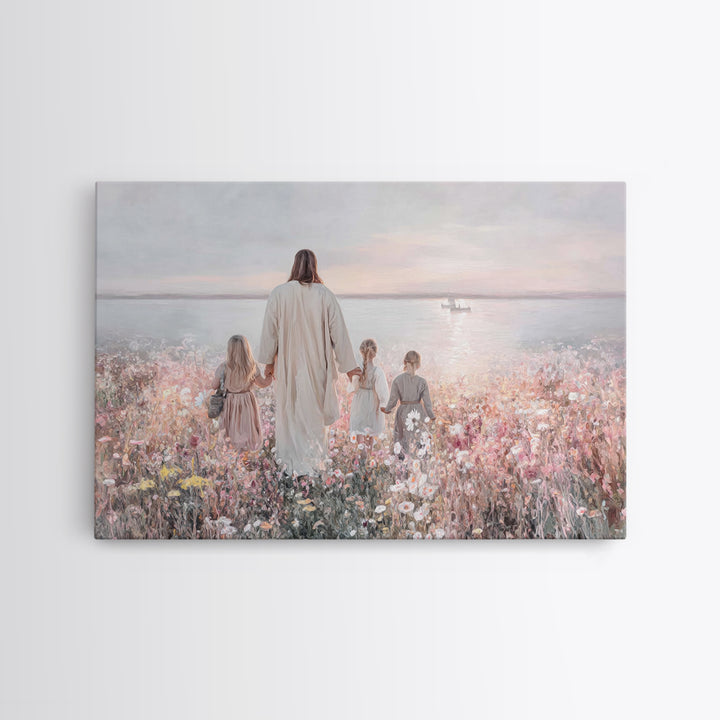 Fields Of Mercy | Framed Canvas Print | Christian Art Canvas | Christian Christmas Art | Jesus Painting | Modern Christian Art