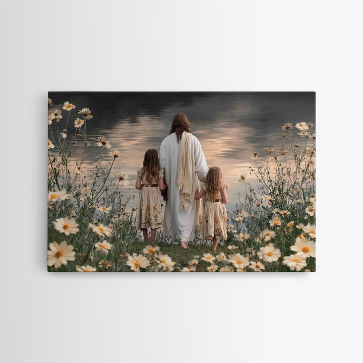 Silent Flock | Framed Canvas Print | Christian Decor For Home | Christian Art Print | Christmas Wall Art | Jesus Christmas Art