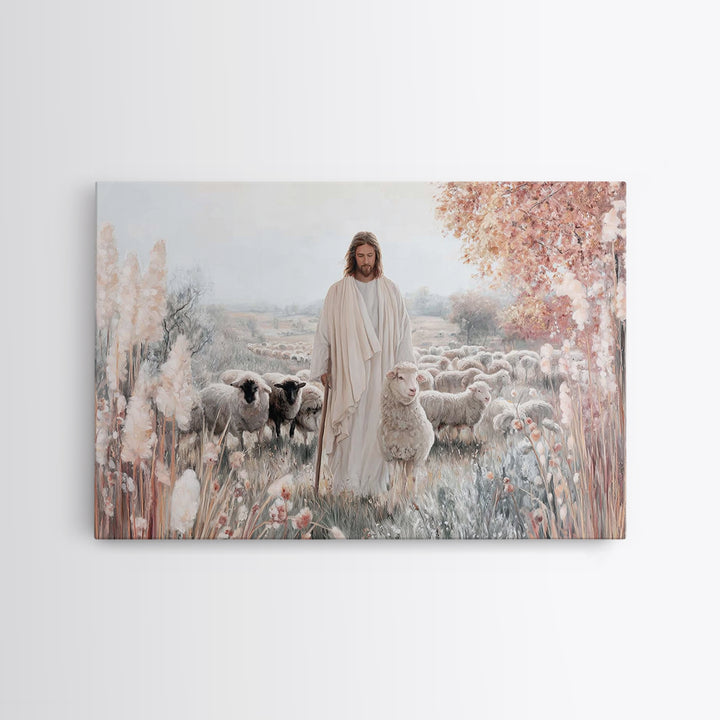 Morning Renewal, Framed Canvas Print, Christian Art Painting, Christmas Wall Art, Christian Art Print, Blue Christian Art