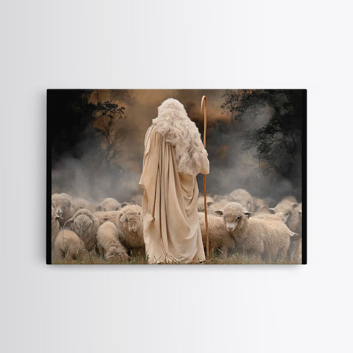 Hopeful Dawn – Framed Canvas Print – Christian Art Canvas – Christian Christmas Decor – Modern Christian Painting – Christmas Art Work