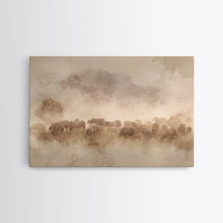 Softened Glory | Framed Canvas Print | Christian Art Gift | Minimalist Christian Art | Christian Art Canvas | Christmas Canvas Wall Art