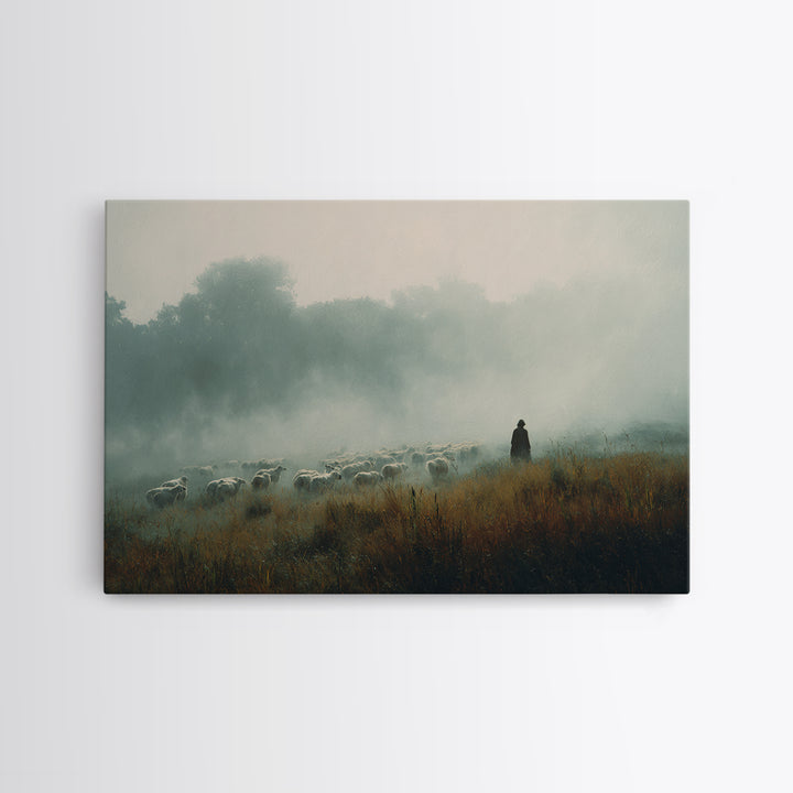 Path Of Faith, Framed Canvas Print, Jesus Painting Canvas, Christian Wall Art, Modern Christian Art, Christian Christmas Art