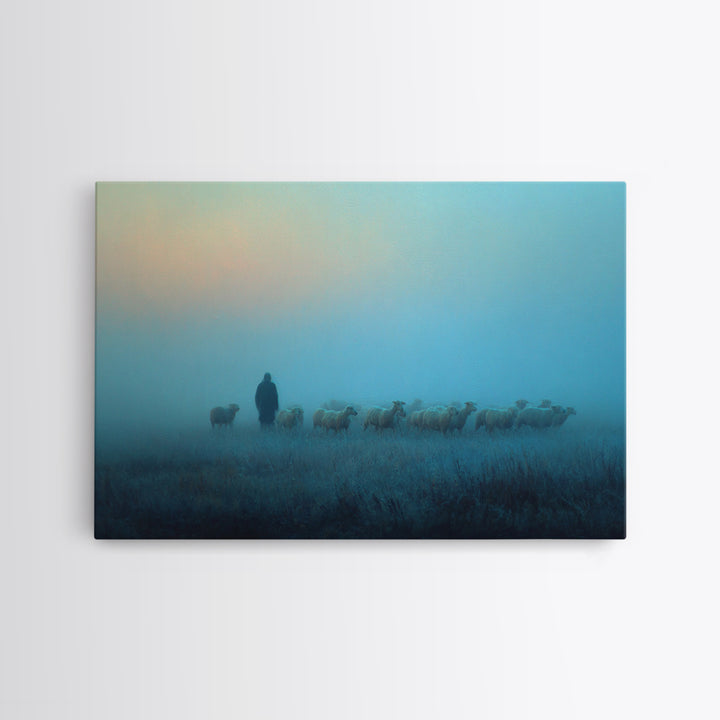 Lighted Journey – Framed Canvas Print – Jesus Wall Art – Christian Art Canvas – Moody Christian Art – Framed Christmas Art