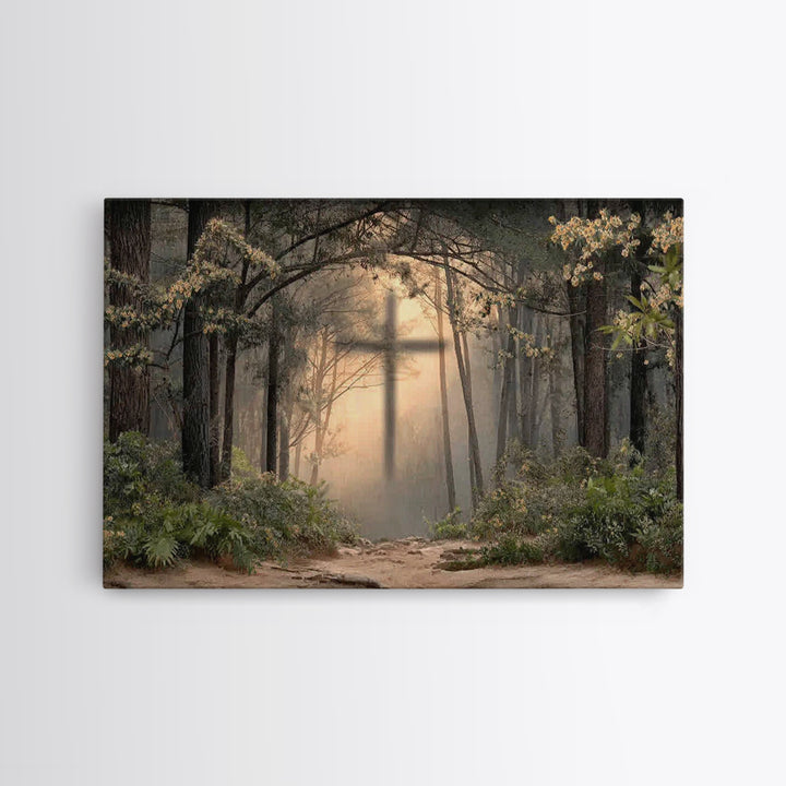 Sacred Path – Framed Canvas Print – Christian Art Work – Jesus Canvas Art – Christian Christmas Decorations – Modern Christian Painting