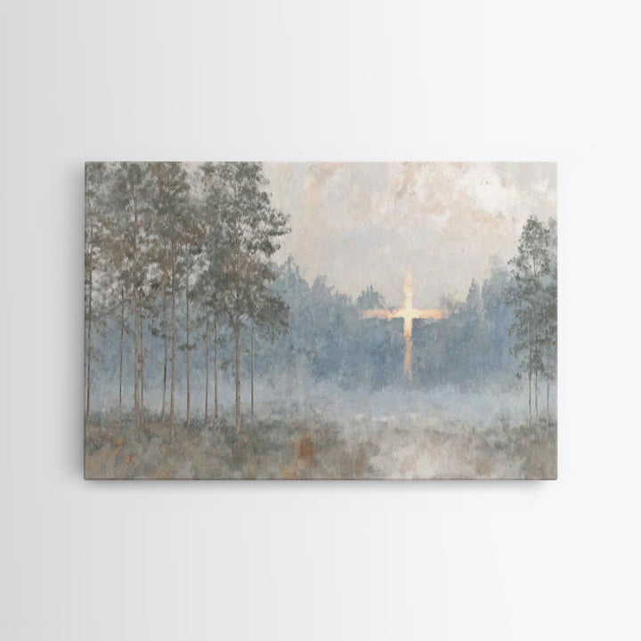 Woodland Peace – Framed Canvas Print – Jesus Painting – Christian Wall Art – Moody Christian Art – Christian Art Canvas – Large Christian P