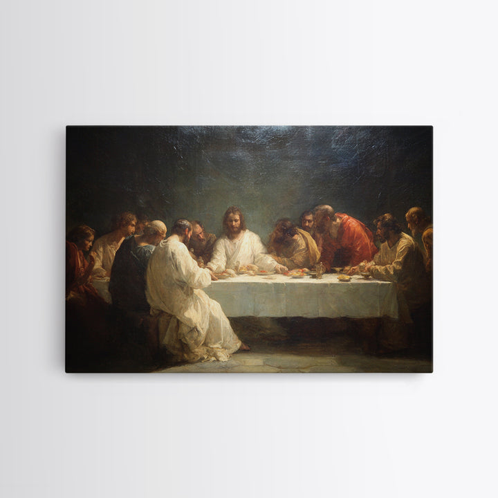 Misty Field Shepherd – Framed Canvas Print – Christian Art – Jesus Painting – Christian Wall Art – Christian Art Canvas – Moody Christian A