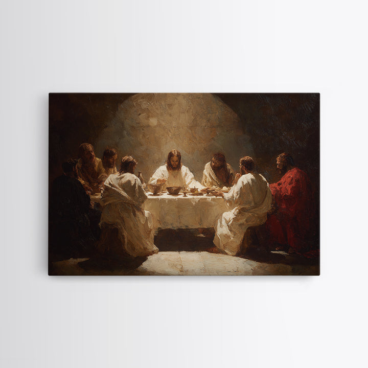 Shepherd’s Meadow Walk – Framed Canvas Print – Christian Art Canvas – Christian Wall Art – Jesus Painting – Christian Gift – Pastoral Scene