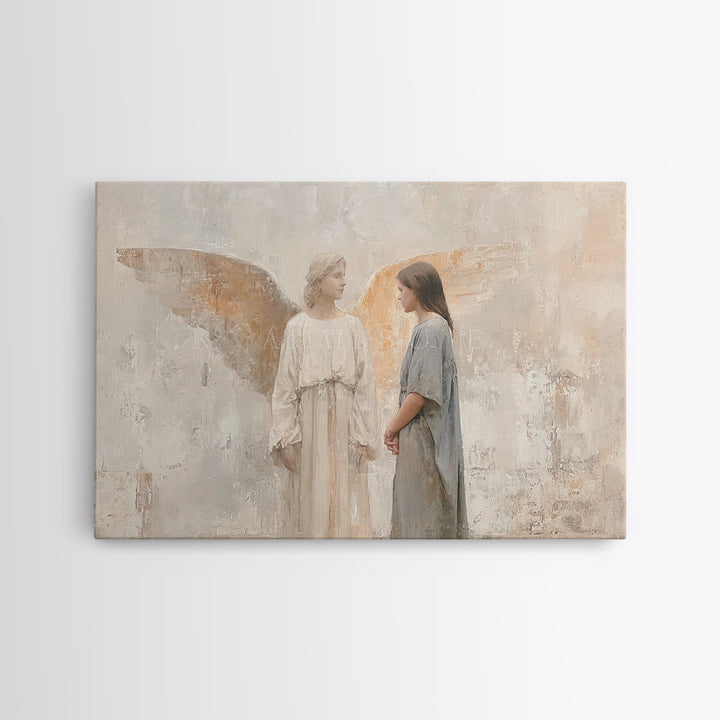 Angels In Light – Framed Canvas Print – Christian Wall Art – Christian Christmas Art – Christian Art Canvas – Christmas Wall Art – Christia
