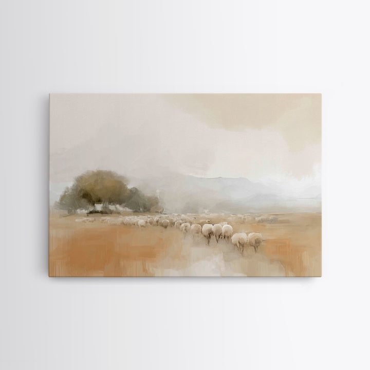Blue Mist Glory | Framed Canvas Print | Christian Art Canvas | Christian Wall Art | Jesus Painting | Christian Gift | Subtle Christian Art