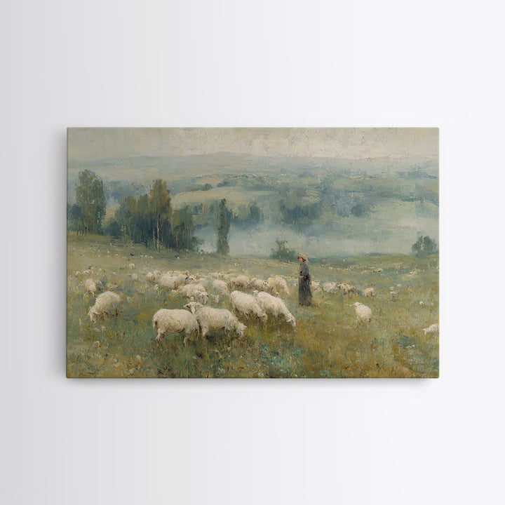 Garden Light Path, Framed Canvas Print, Christian Wall Art, Christian Art Canvas, Jesus Painting, Christian Art, Christian Gift Ideas