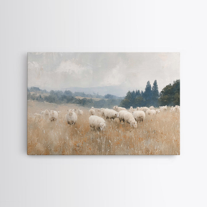 The Quiet Shepherd, Framed Canvas Print, Christian Wall Art, Jesus Painting, Christian Art Print, Christmas Art, Christian Christmas Art