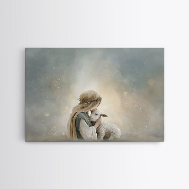 Springtime Path Of Grace, Framed Canvas Print, Christian Art Canvas, Jesus Painting, Christian Wall Art, Christian Art Print, Unique Christ